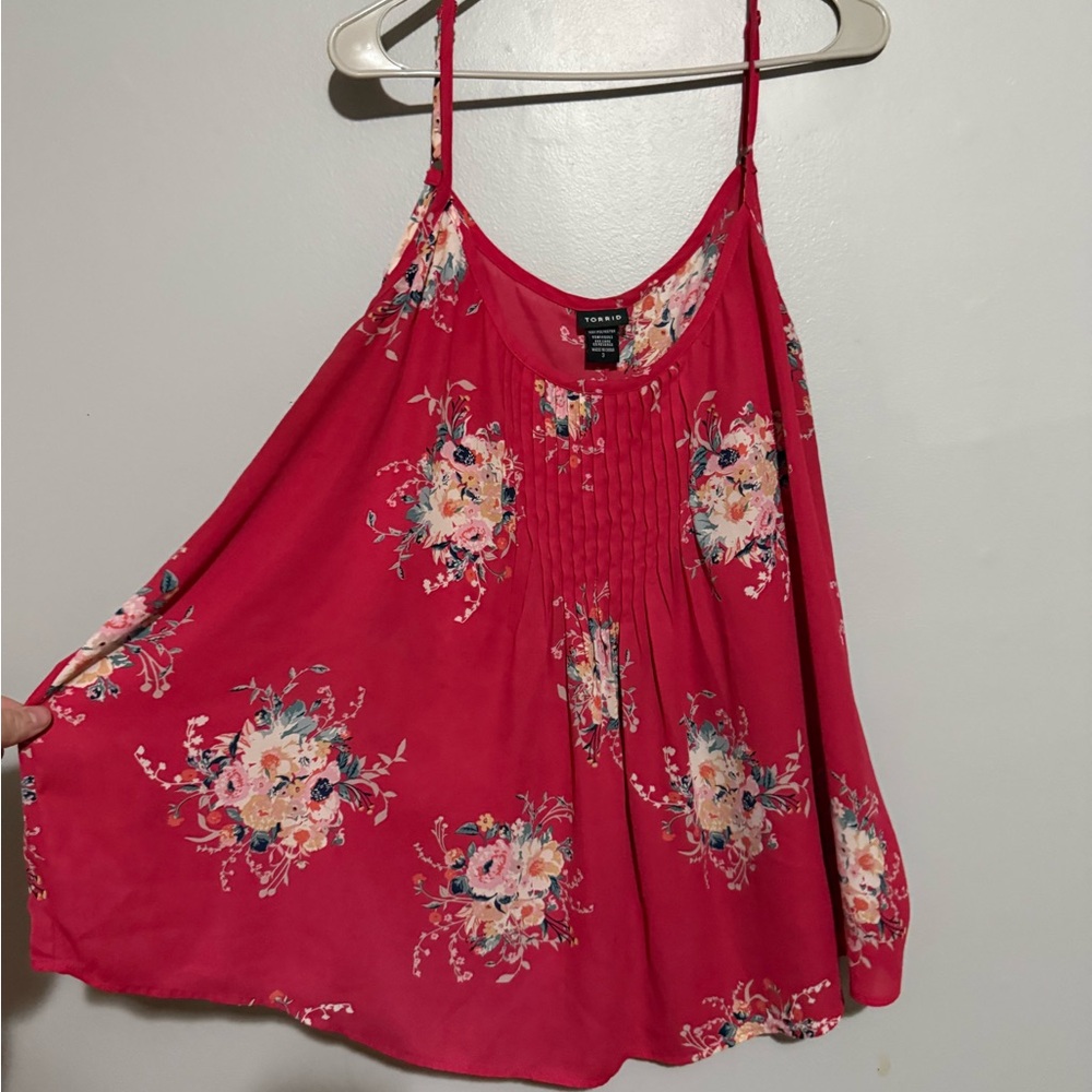 Torrid Red Floral Camisole Top
